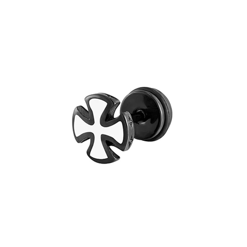 Trend Unisex Women Men Stud Earrings Knights Templar Iron Cross Ear Piercing Stainless Steel Maltese Crucifix Biker Ear Jewelry